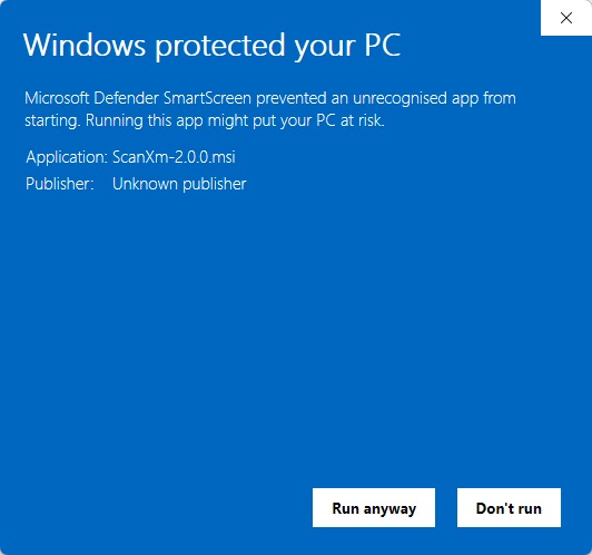 Windows Install Warning